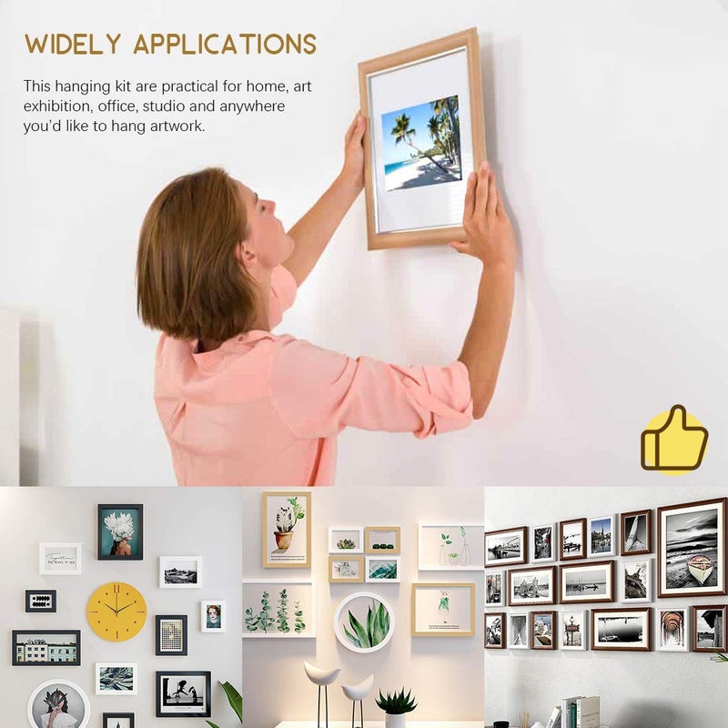 Rustark 110Pcs Small Triangle Ring Picture Hangers Frame Hanging Hangers Single Hole with Screws for Wooden Frame and Cross Stitch - Image 5